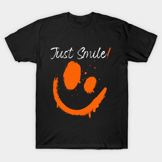 Orange Just Smile T-Shirt by TranquilAsana